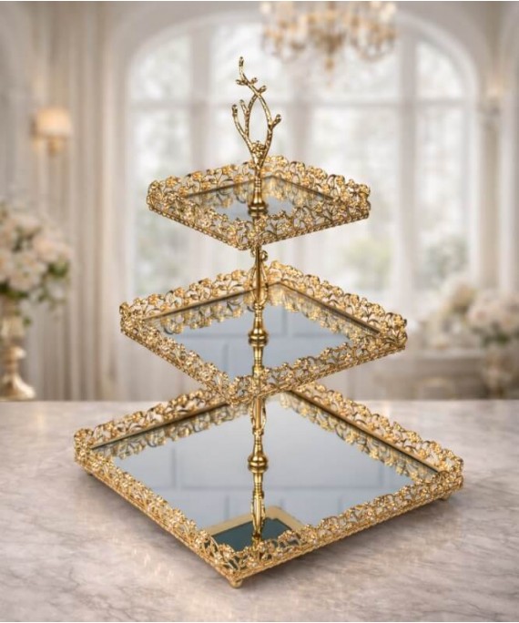 ZEYVE ELMAS 3-TIER SQUARE COOKIE STAND 41x26x26 *8